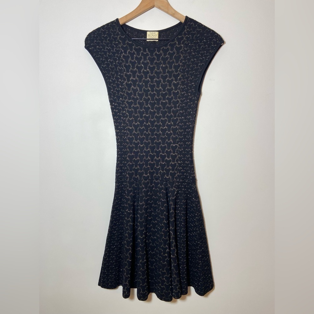 TORN BY RONNY KOBO MALU Mini DRESS Black/gold, Size S MSRP $298 - Picture 4 of 12
